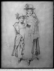 Systrarna Montagu i Rom, 1815 (grafit på papper)